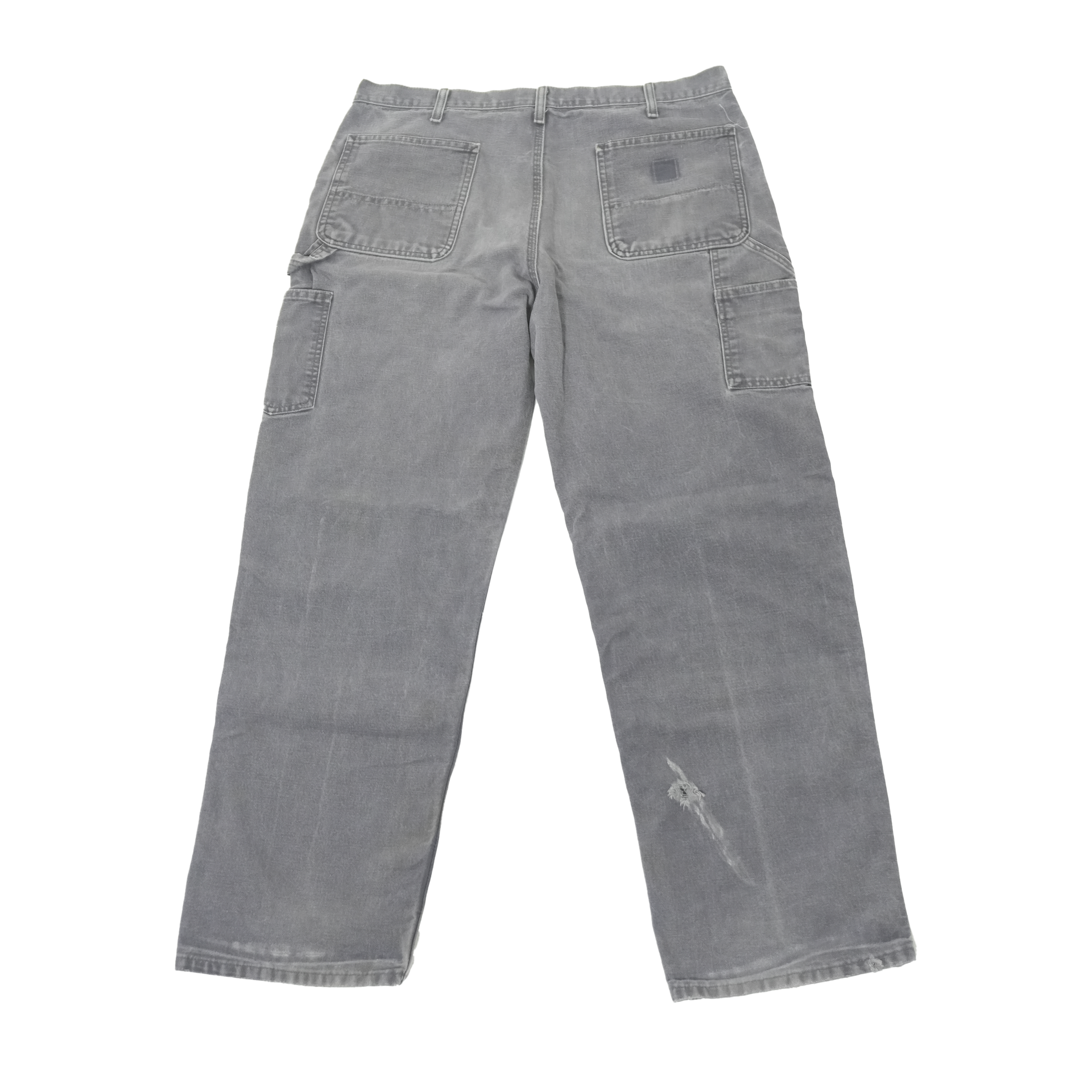 Black & Yellow Leather Letters Grey Jeans 38 x 32