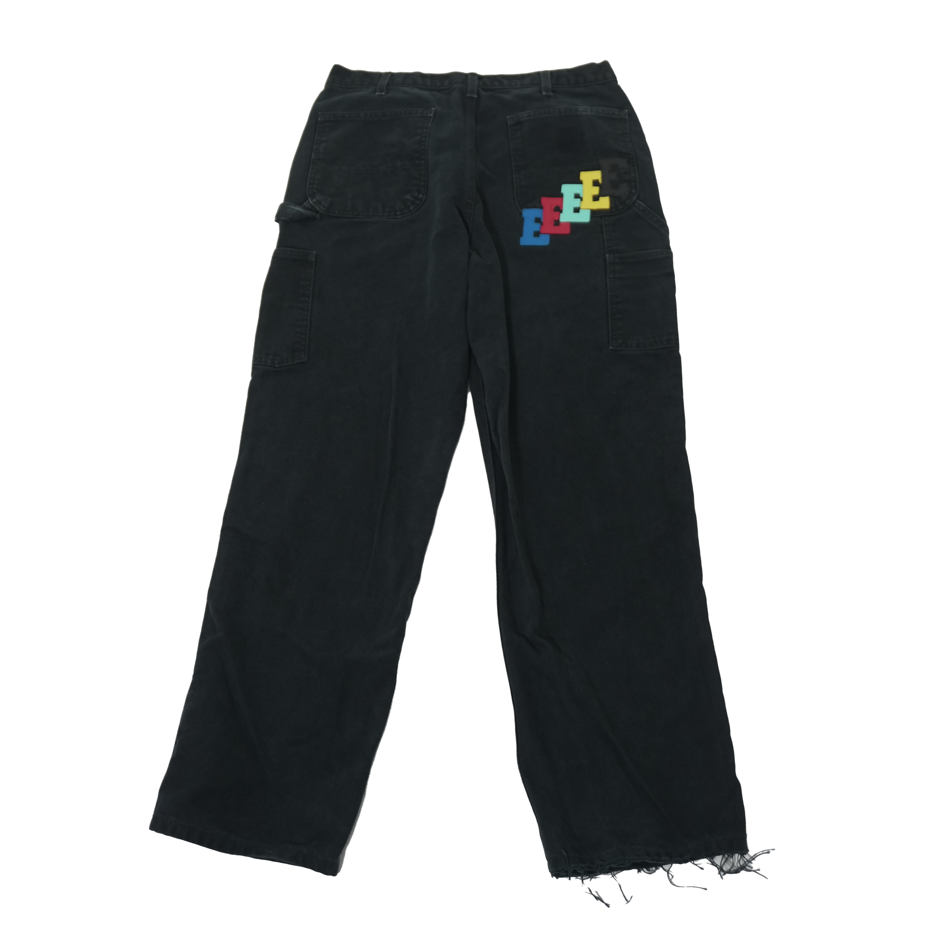 Double Stacked Letters Black Jeans 34 x 32