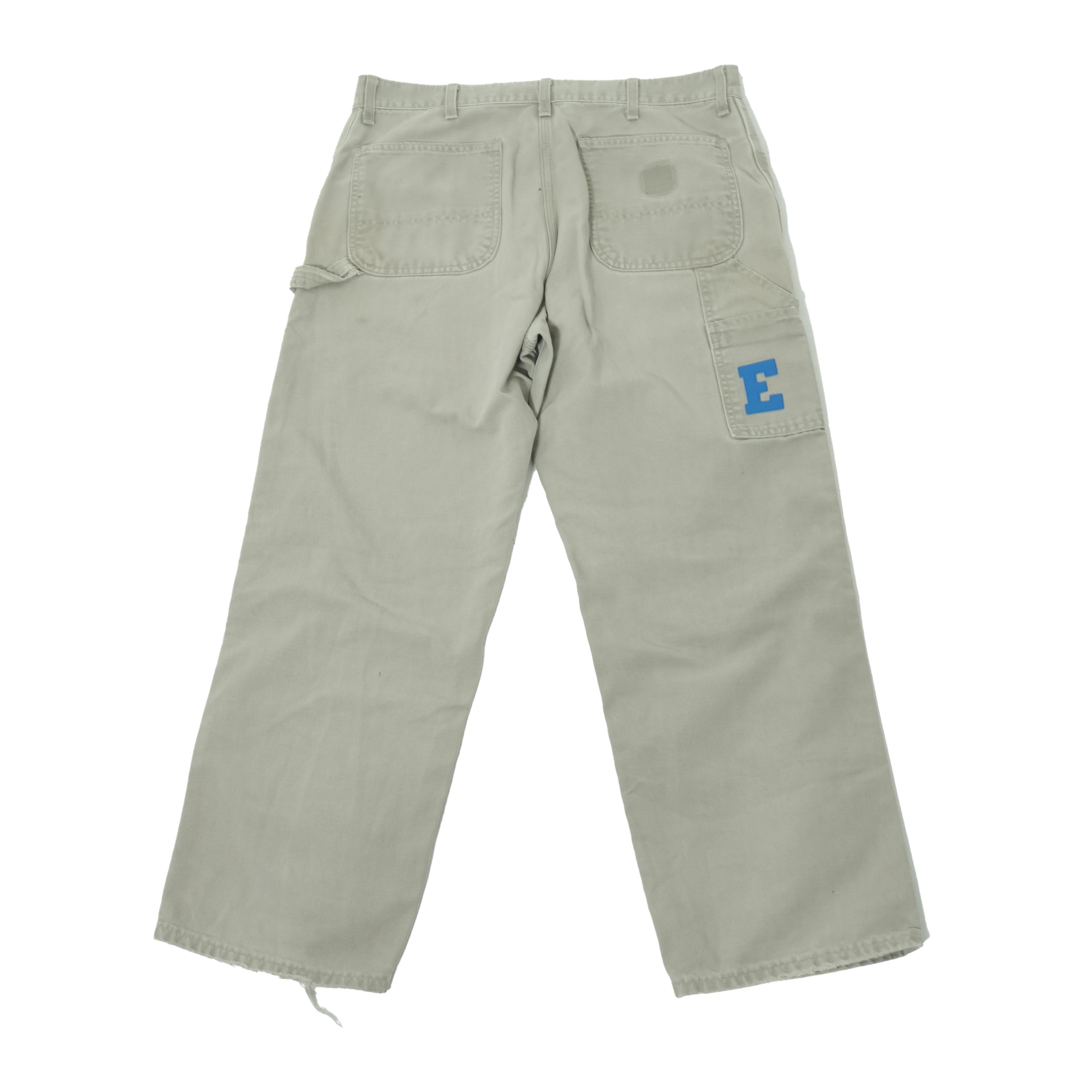 Blue & White Leather Letters Grey Jeans 36 x 32