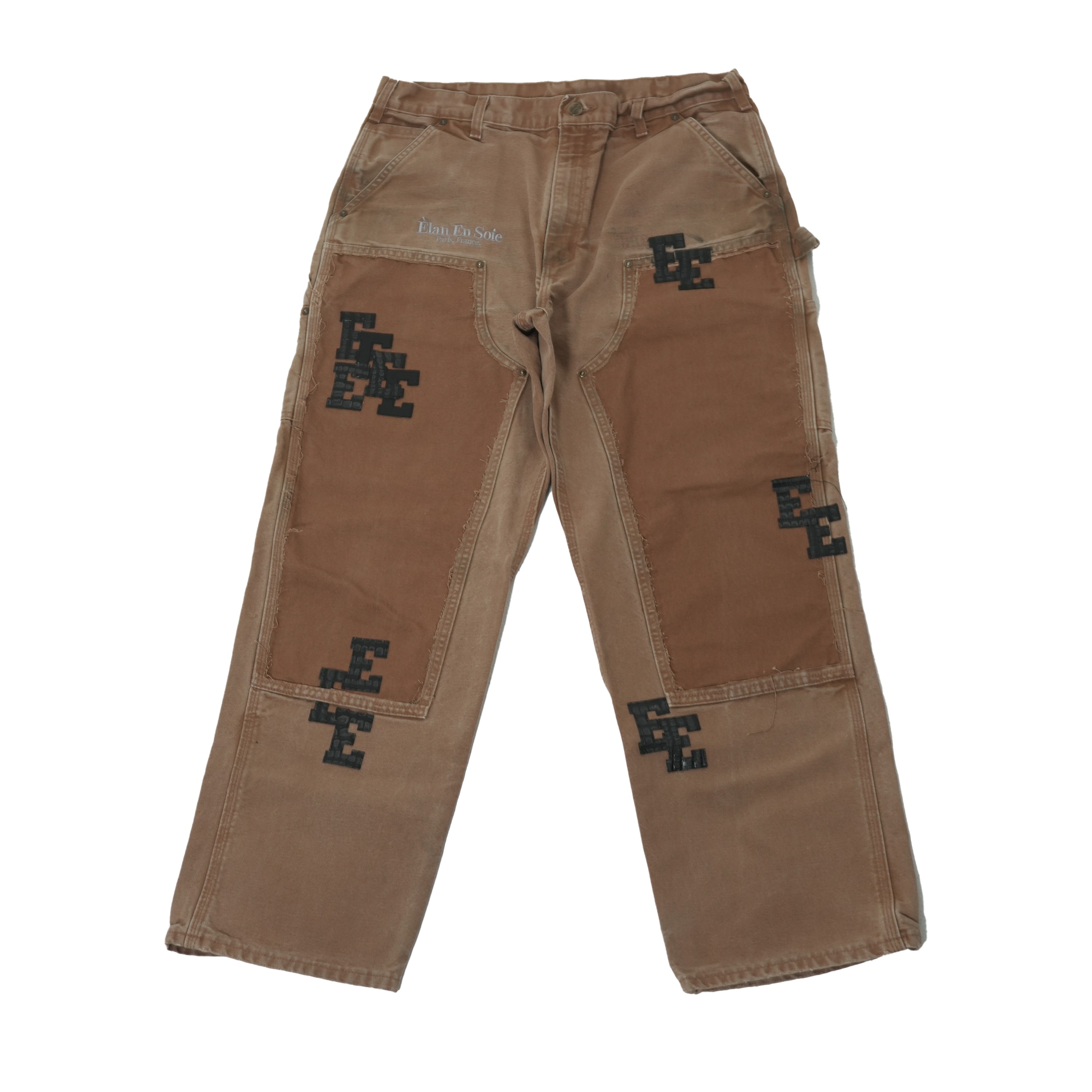 Black Gator Skin Leather Tan Jeans 36 x 30