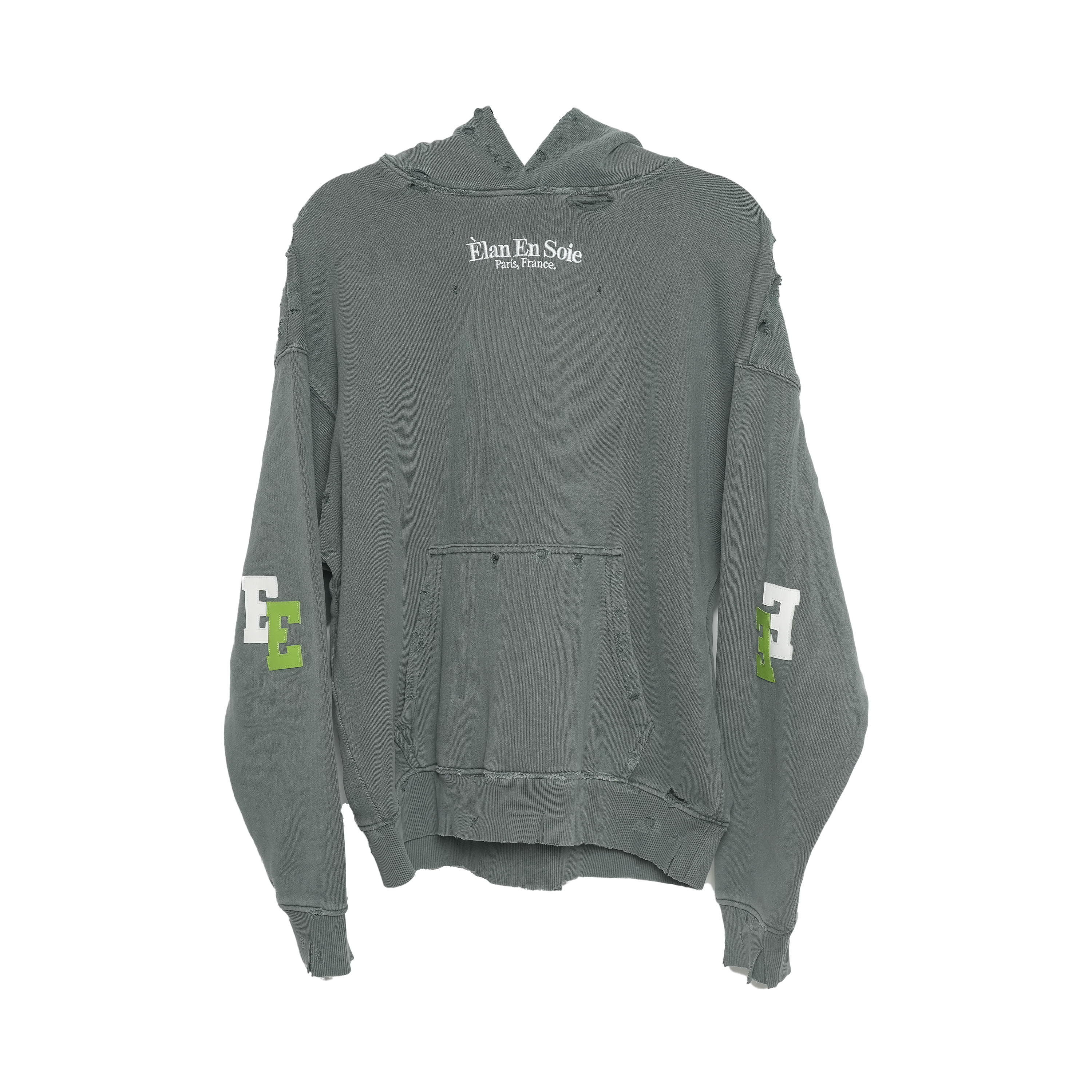 Green Leather Spine Hoodie M