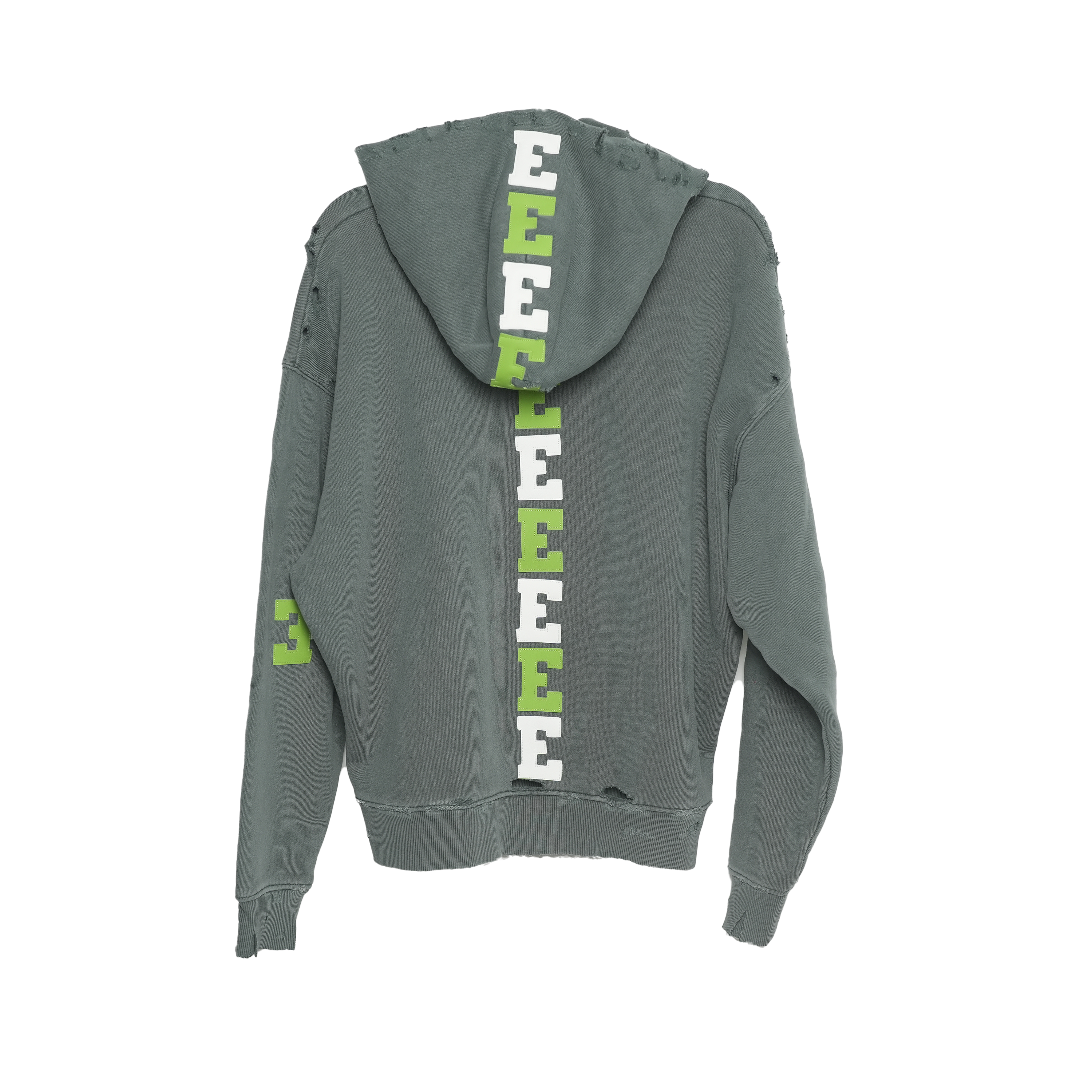 Green Leather Spine Hoodie M