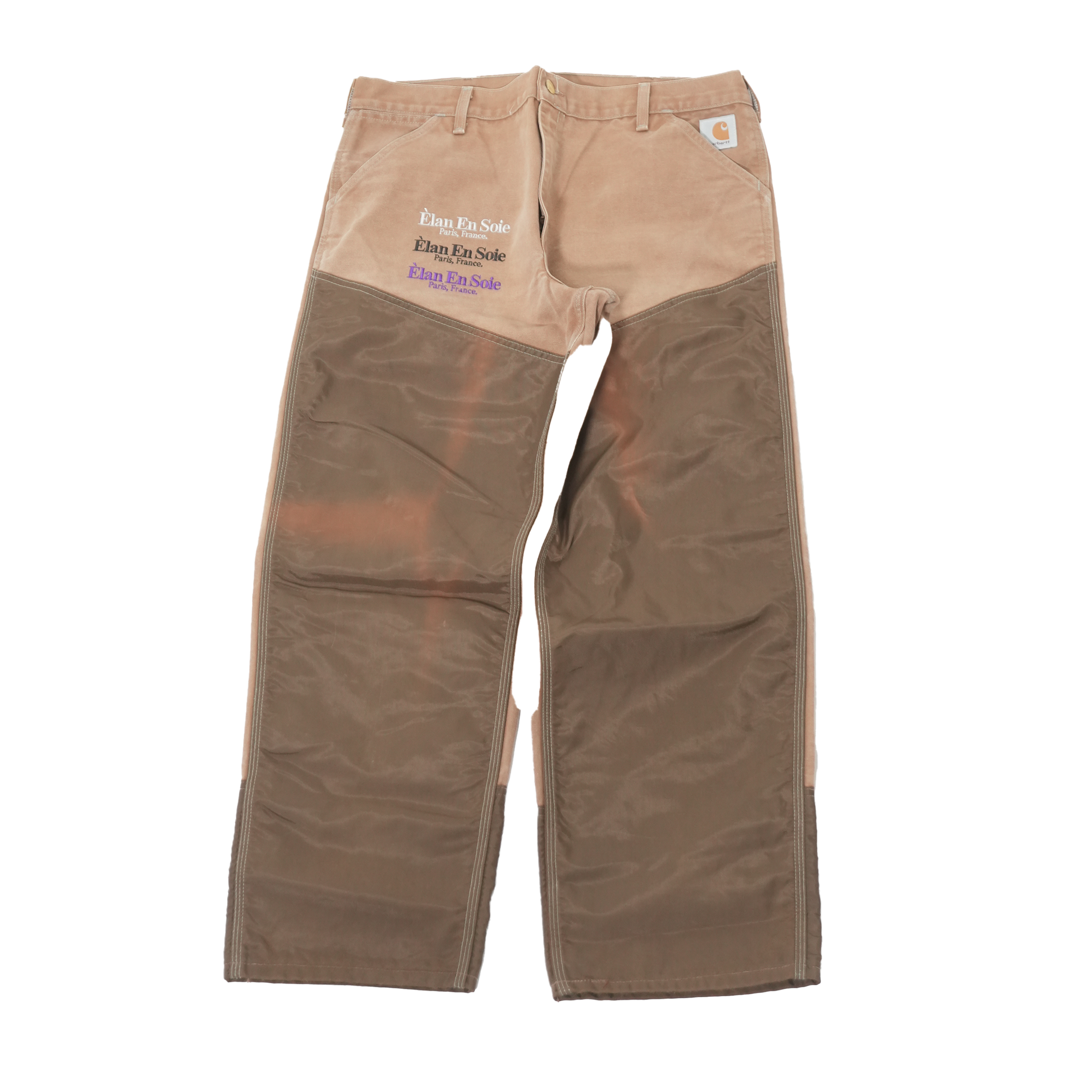 Embroidered Khaki Vynl Pants 38 x 30