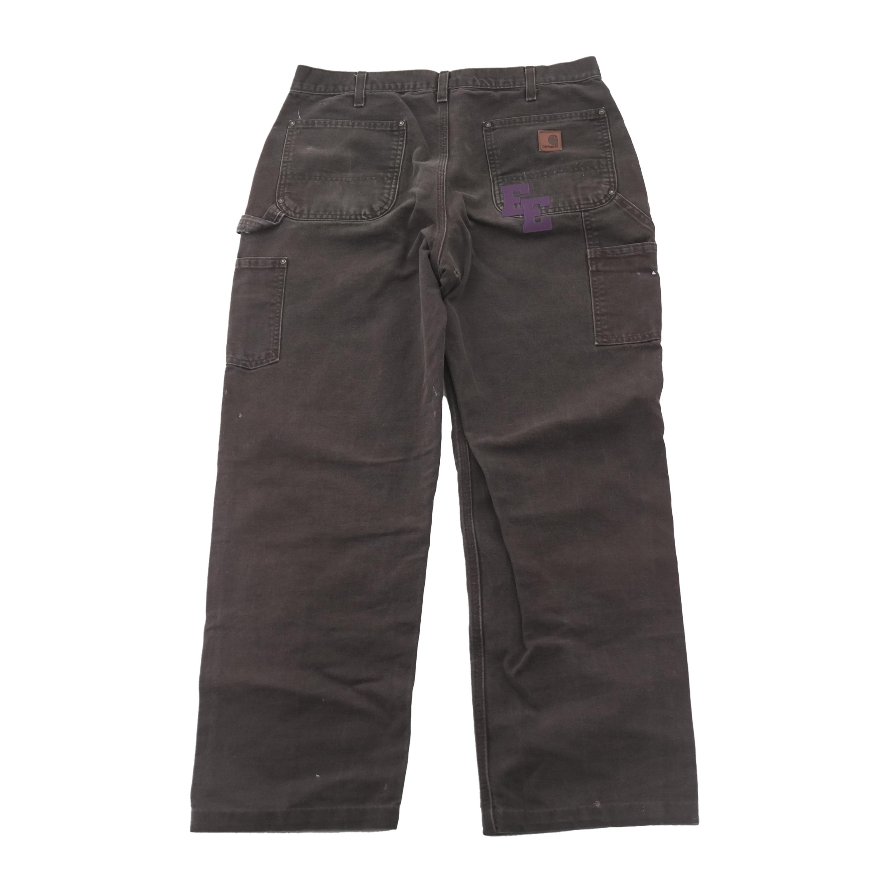 Purple Leather Letters Dark Brown Jeans 36 x 34