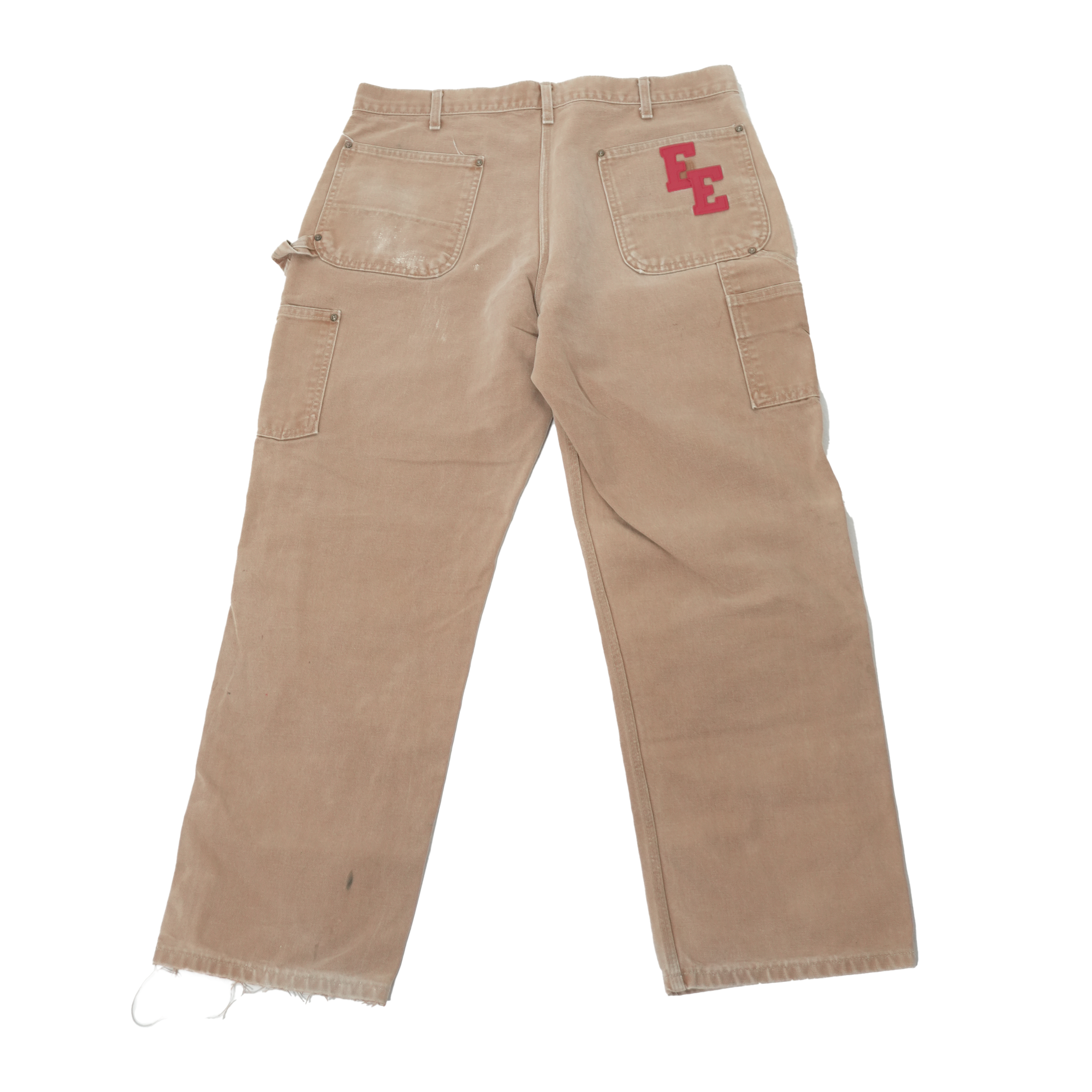Red Leather Letters Khaki Jeans 36 x 30