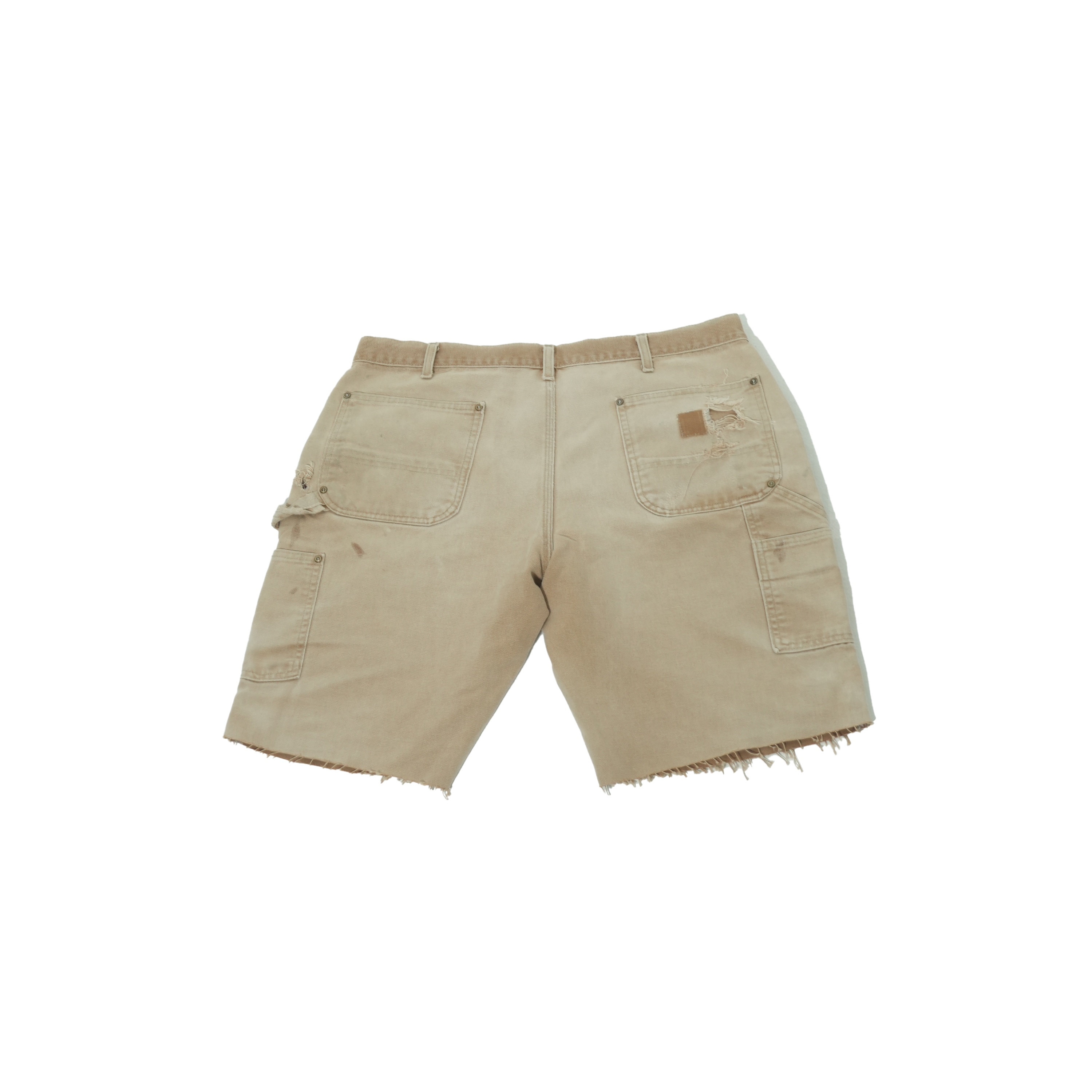 Red White & Black Leather Letters Khaki Shorts 38