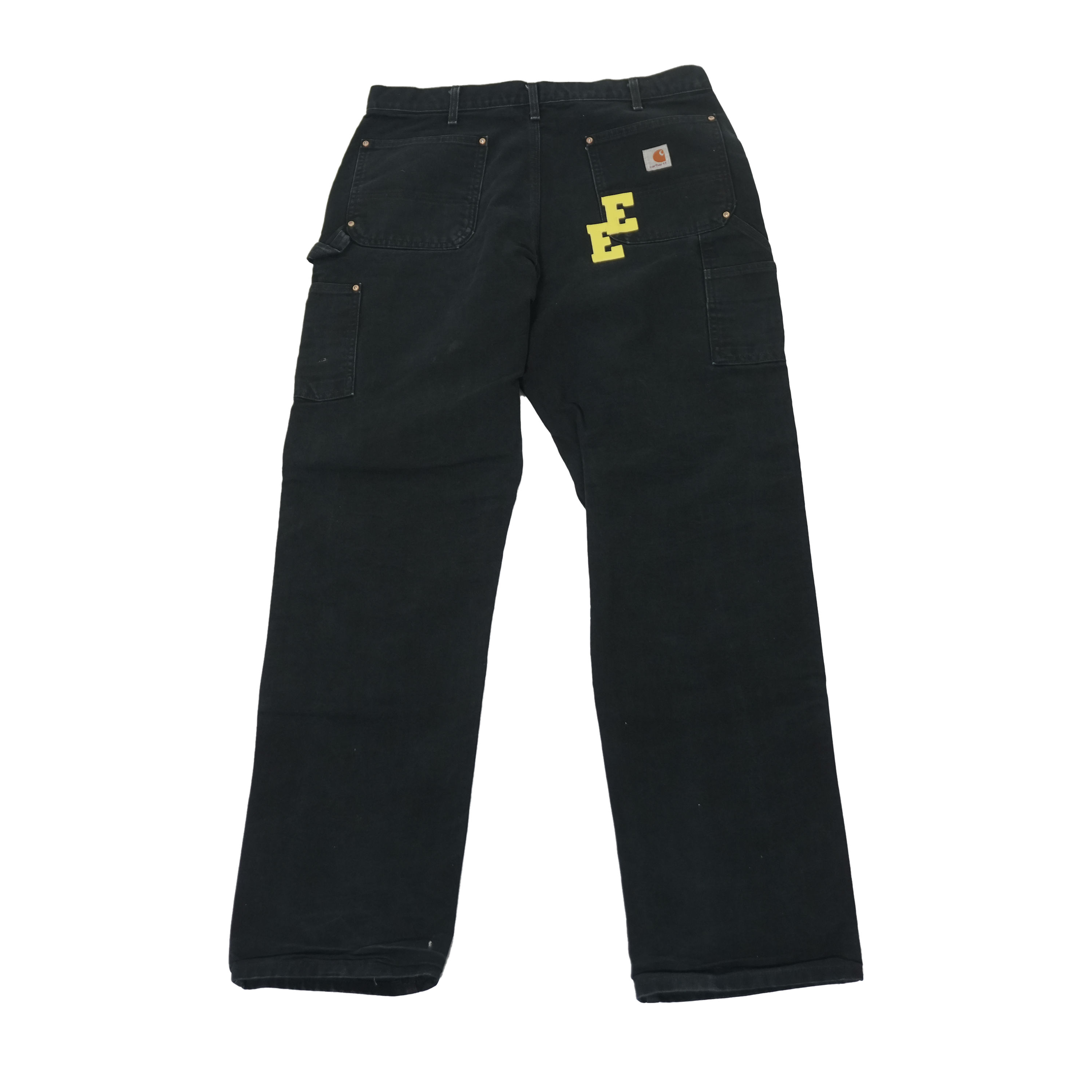 Yellow And White Leather Letter Black Jeans 36 x 24